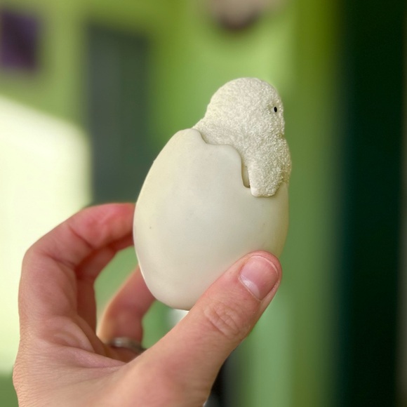 VTG Snowbabies Hatching Egg Cottagecore Farmhouse Dept. 56 Decor Art Collectible - Picture 4 of 9